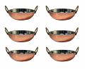 6 Pcs - Stylish Copper Stainless Steel Kadhai (Plain) - 3 Sizes